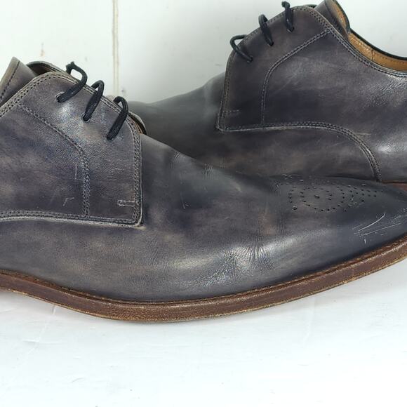 Magnanni Men's Gerard US9M Gray Leather Medallion Toe Oxfords Derby Shoes - Picture 16 of 16